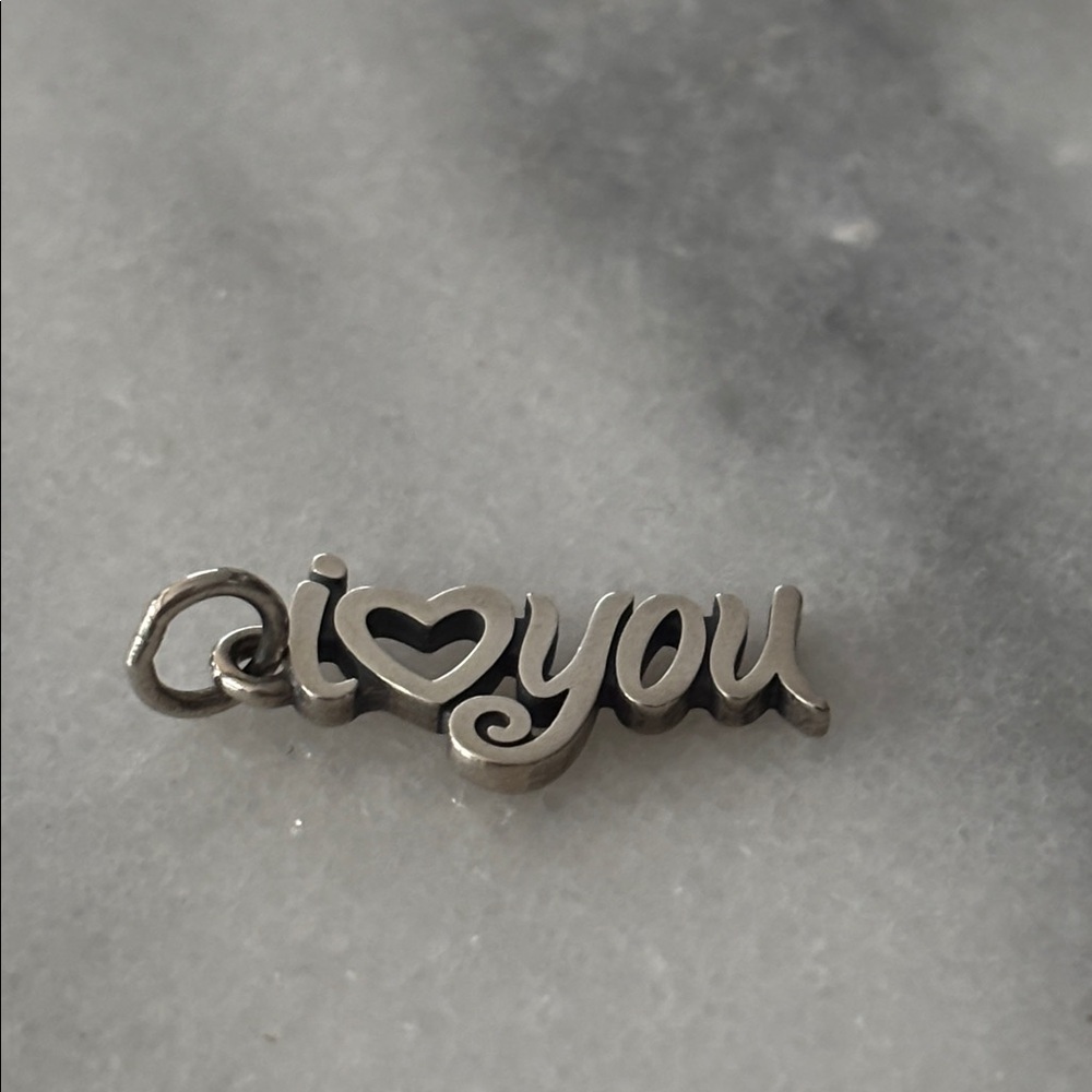 "I Love you " Script Charm Sterling NEW!
